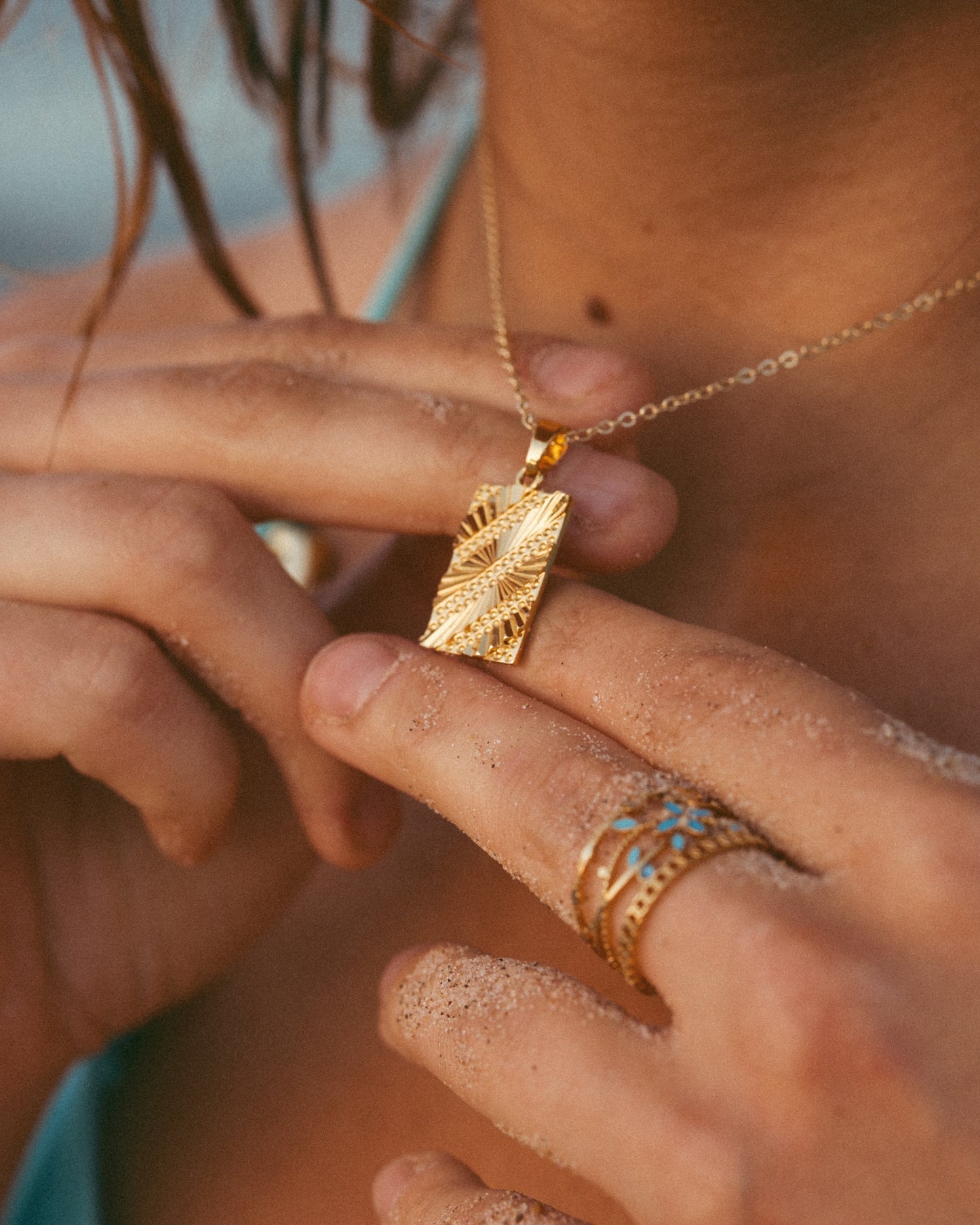 14K Gold-Filled Slate Necklace