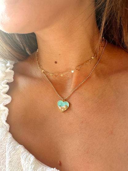 Ocean Heart 24K Gold Fille Necklaced