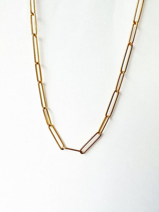 Gold-filled Paper Clip Base Necklace