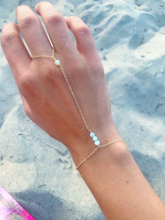 14k Amazonite Sea Hand Chain