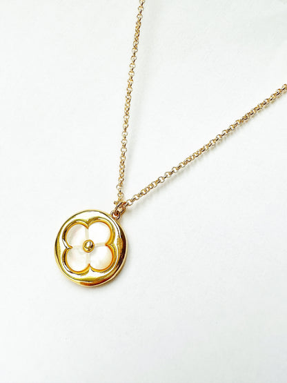 Lucky Sunshine Gold Clover Pearl Necklace with Crystal Accent