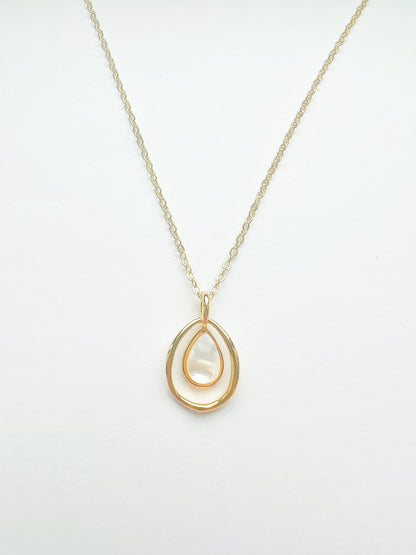 14k Gold-Filled Pearl Drop Necklace