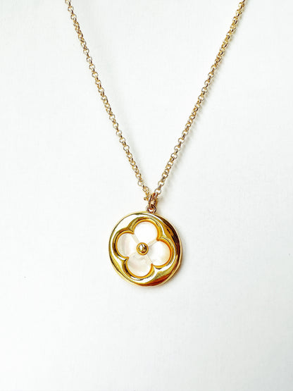 Lucky Sunshine Gold Clover Pearl Necklace with Crystal Accent