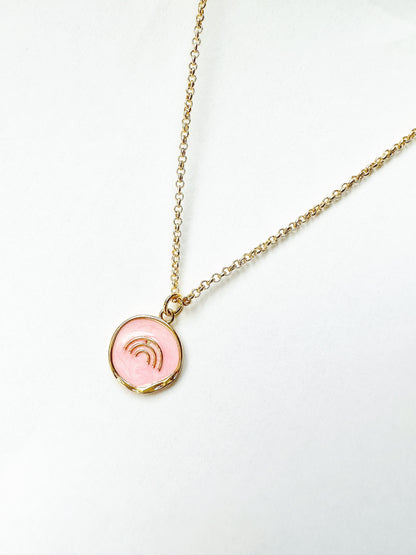 14k Gold-Filled Pink Rainbow Coin Necklace