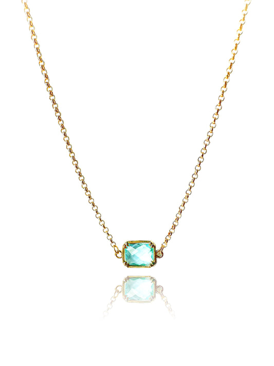 Blue Crystal Gold-Filled Necklace