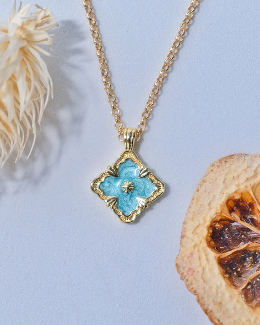 14K Gold-Filled Princess Blue Diamond Necklace