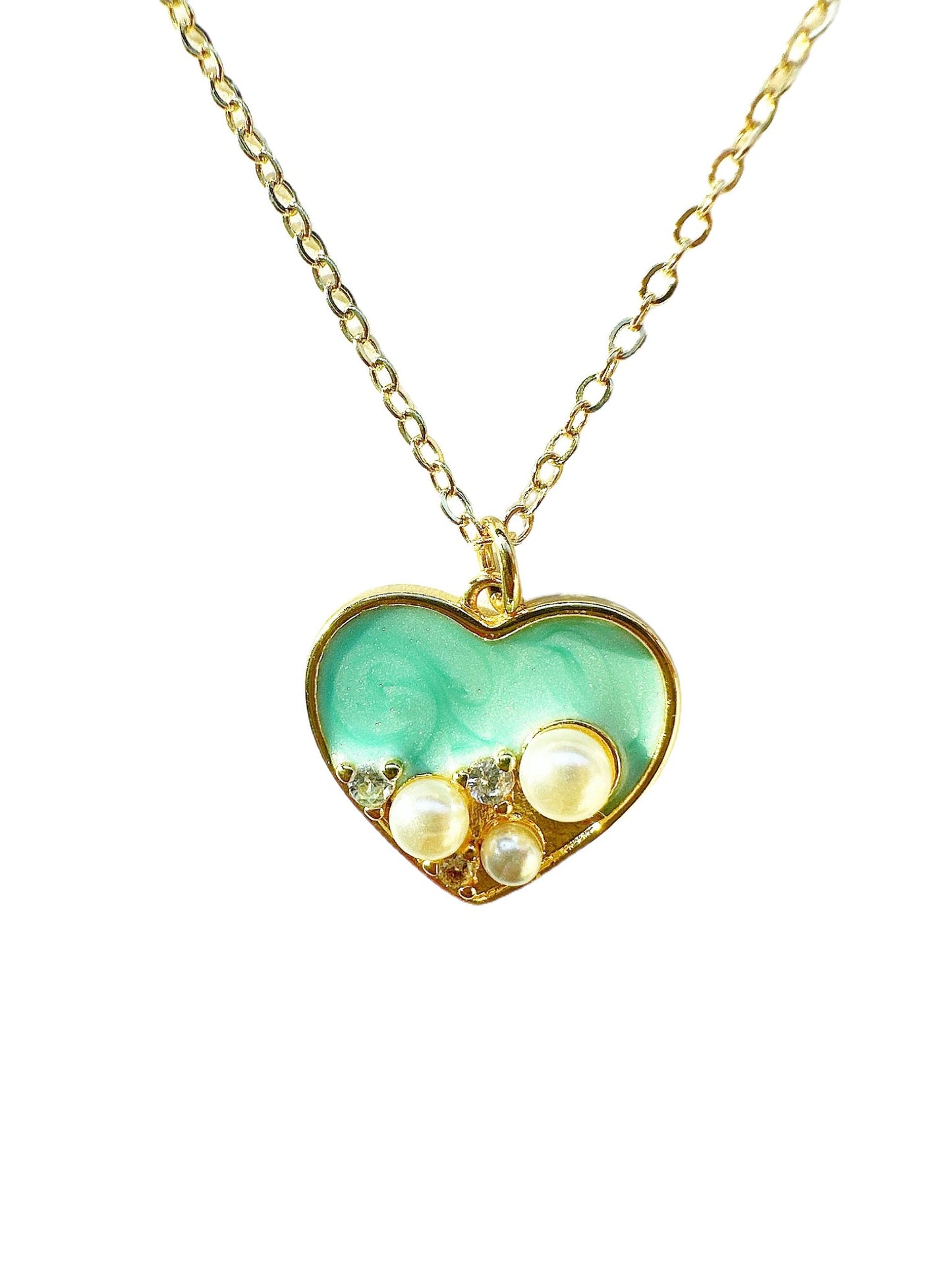 Ocean Heart 24K Gold Fille Necklaced