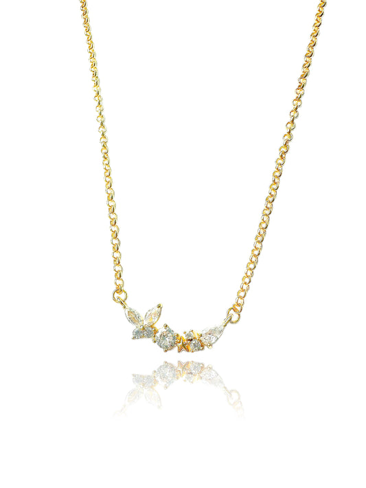 Crystal Cluster Gold Filled Necklace