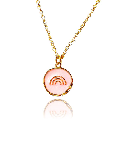 14k Gold-Filled Pink Rainbow Coin Necklace