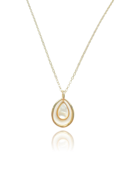 14k Gold-Filled Pearl Drop Necklace