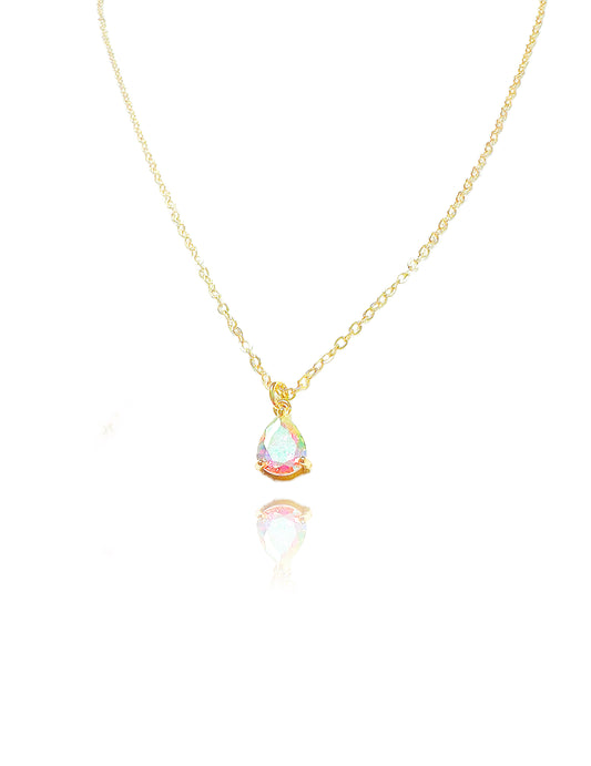 Crystal Sea Drop 14K Gold Filled Necklace