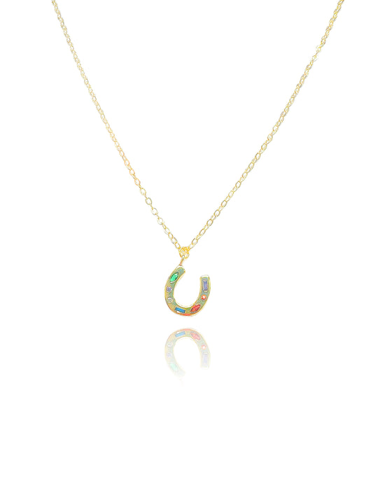 Lucky Horse Shoe Gold-Filled Necklace